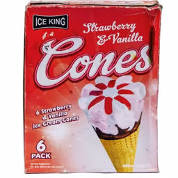 Ice King Strawberry and Vanilla Ice Cream Cones