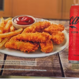 Spicy Tenders, Fries & a Can