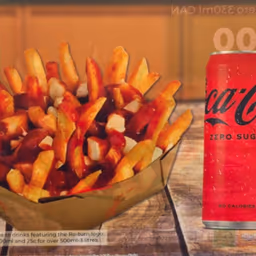 Chilli Cheese Fries with Cheese + Can